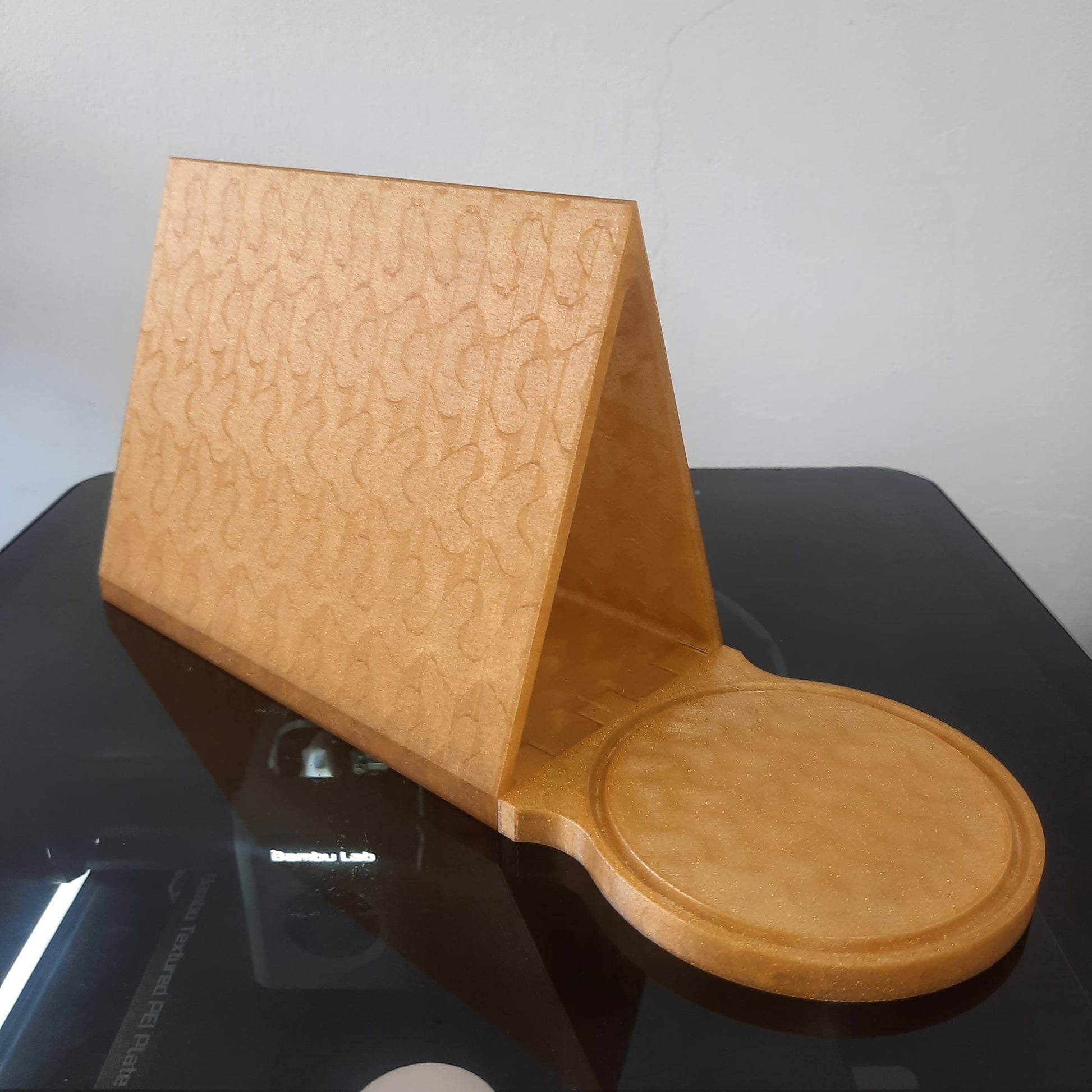 Gold sparkle book caddie - 3D printed