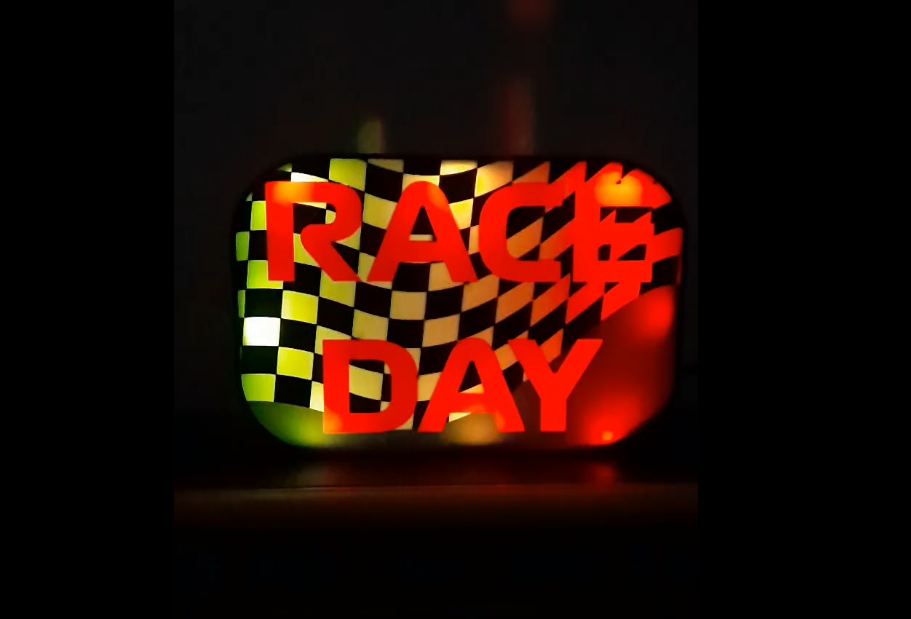 Race Day Lightbox - 3D Printed