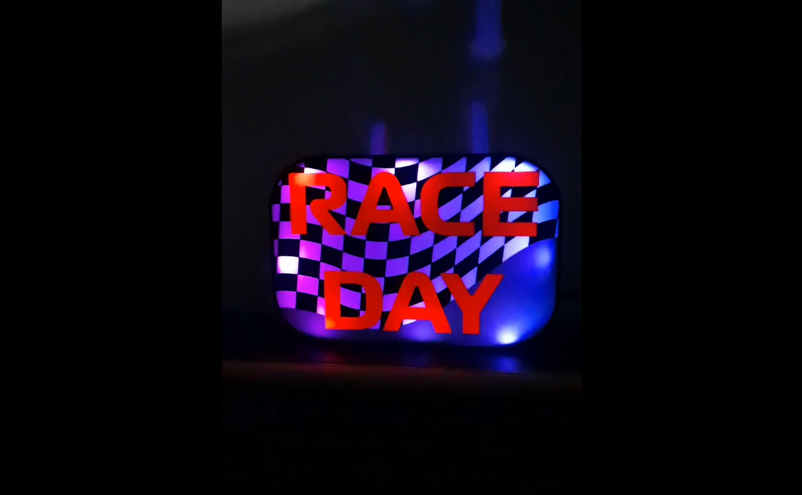 Race Day Lightbox - 3D Printed