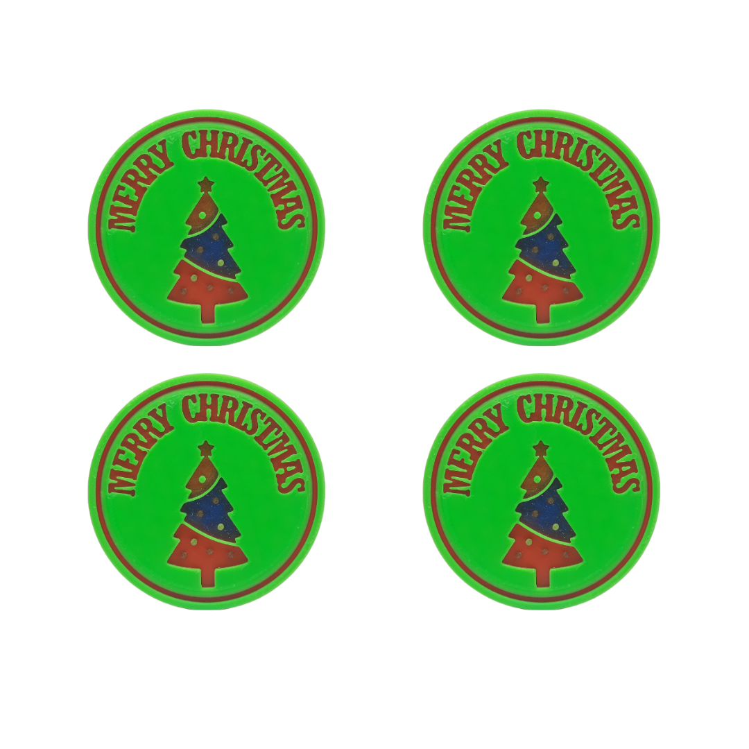 3D Printed Christmas Theme Coasters - 4 Pack (Tree)