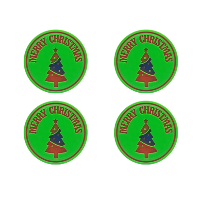 3D Printed Christmas Theme Coasters - 4 Pack (Tree)